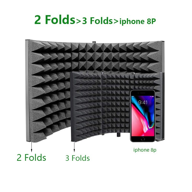 MAONO Studio Microphone Isolation Shield Foldable High Dens