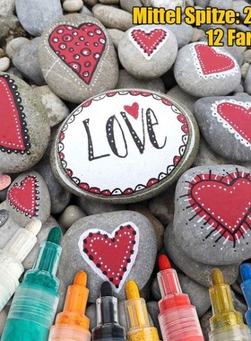 12 Colors Acrylic Paint Marker Pen Metallic White Marker fo