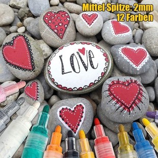 12 Colors Acrylic Paint Marker Pen Metallic White Marker fo