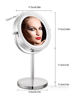 10x Magnifying Desktop Makeup Mirror With LED Light 360 Rota