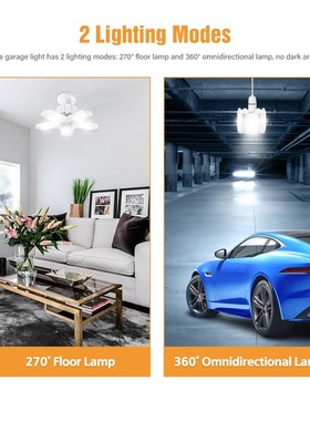 100w LED Garage Light 5 Leaf Deformation Fan Ceiling Light E