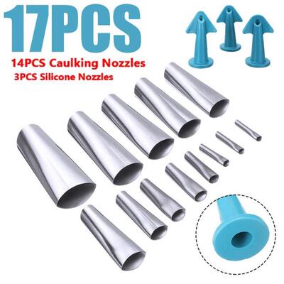 17pcs Glue Caulk Nozzle Set Perfect Caulking Finisher Kit St