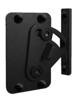 LWZH Black bon Steel Sliding Wood Latch Gate Lock Privacy Lo