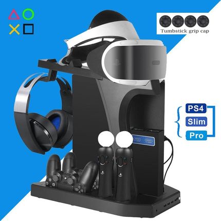 PS4 Pro Slim PS VR Vertical Stand Cooling Fan Controller Cha