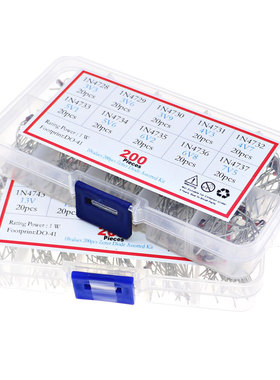 200Pcs/Box 10 value 1N4728~1N4737 1W Zener Diode Assorted Ki