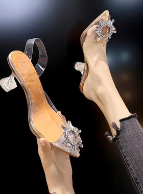 Luxury Women Pumps 2019 Transparent High Heels Sexy Pointed