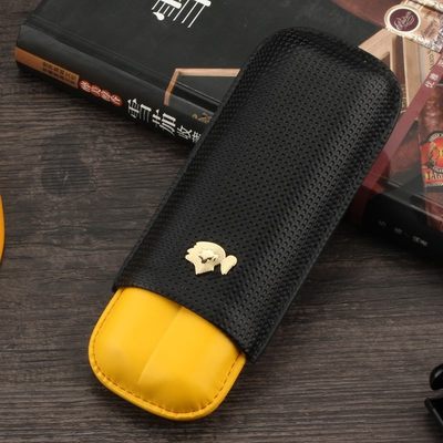 COHIBA Leather Cigar Case Humidor Portable Pocket 2 Tube Hol