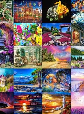 Landscape 5D diamond painting full diaond snow scene starry