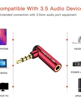 Robotsky 3.5mm Male to Female 90 Degree Right Angled Adapte