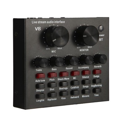 V8 Multifunctional Live Sound Card SB Audio Interface Intell