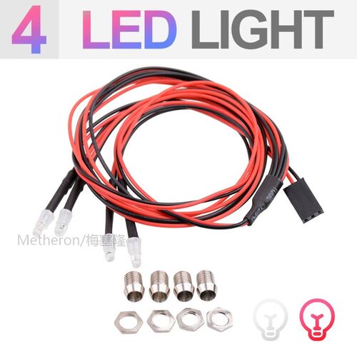 4PCS RC Car LED Night Lights HSP Redcat 3mm LED Light Kit fo