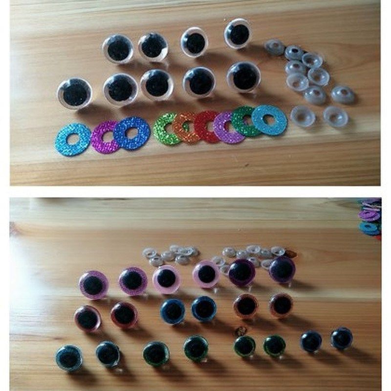 10pcs/lot 16mm findings plush stuffed toys glitter safety ey