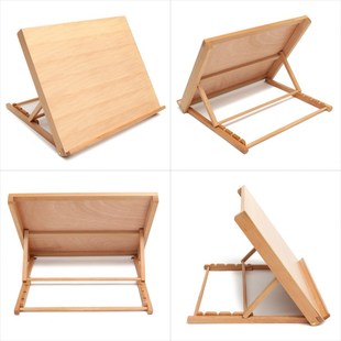 Wooden Drawing Table Portable Sketch Bookshelf Wood Stand De