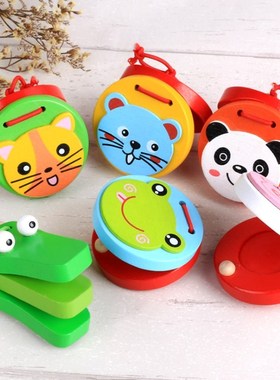 Kids Lovely Wooden Castanets Music Instruments for Baby Clap