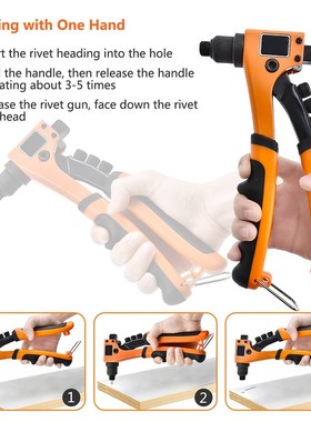 8” Hand Riveter Guns 4 in 1 Pop Heavy Duty Manual Rive