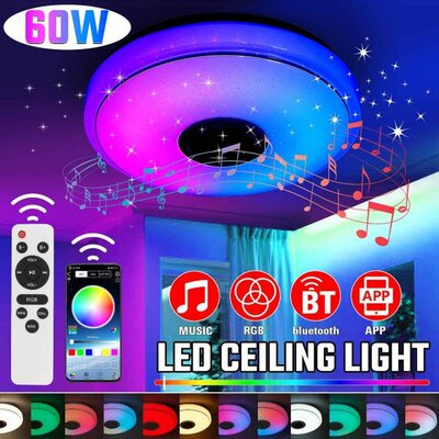 60W RGB Colorful LED Ceiling Lights Home Lighting APP blueto