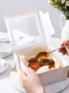 4 inch Basque cheese cake box milk cover roll dirty bag snac