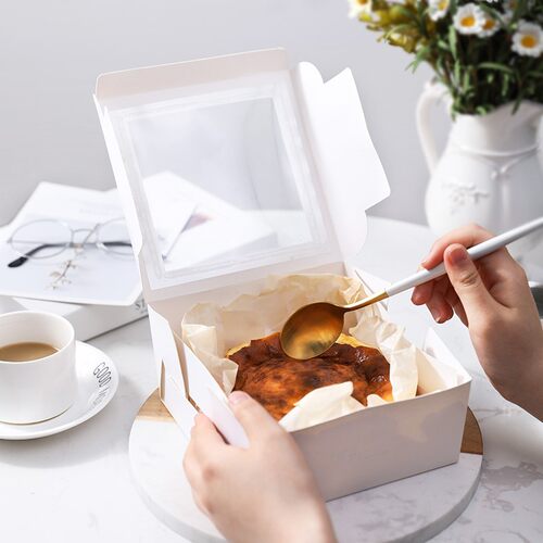 4 inch Basque cheese cake box milk cover roll dirty bag snac