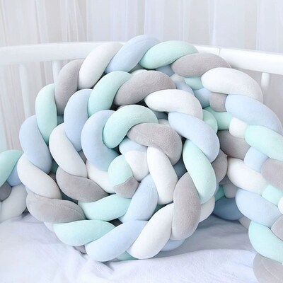 3M/2M/1M 4 Strands Braid Baby Crib Bumper Knotted bed Bumper