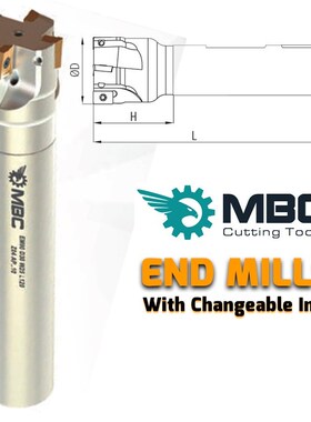 END MILL  APKT 1003  Stock Code 21 (S) ISO  EM90 D20 W20 L10
