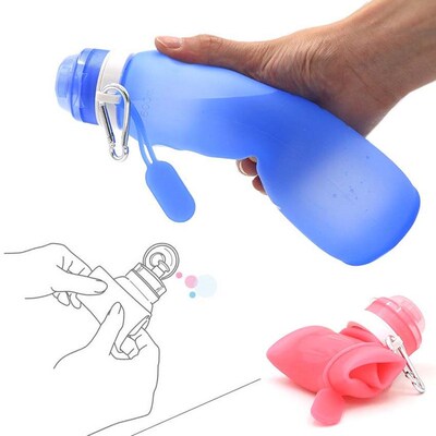 Plastic Bottle Drinkware Folding-Water-Bottle Silicone Hikin
