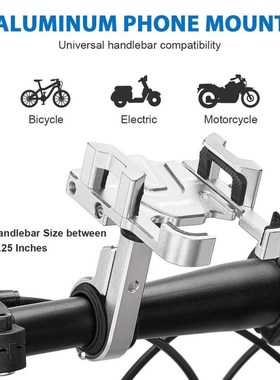 Aluminum CNC 22mm Silver Bicycle Phone Holder For Smartphon