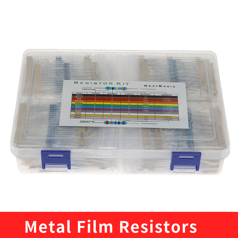 2600pcs 130Values 1/4W 0.25W 1% Metal Film Resistors Assorte
