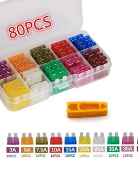 80Pcs 12V 3A 5A 7.5A 10A 15A 20A 25A 30A 35A 40A Standard Bl