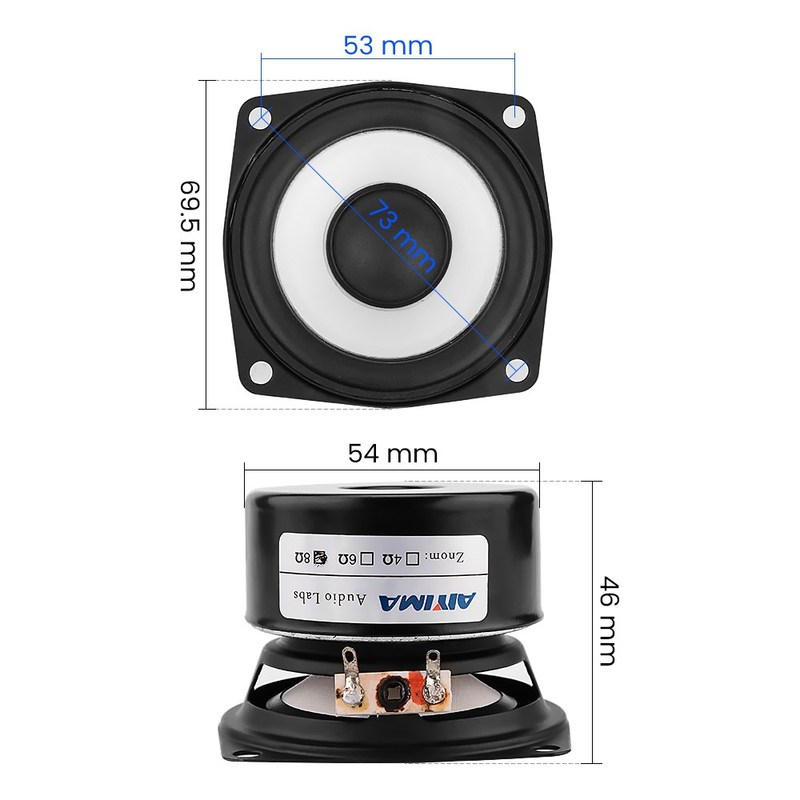 2Pcs 2.5 Inch Full Range Hifi Speaker Column 4 8 Ohm15W Soun