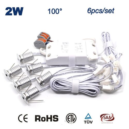 6PCS/Set + Driver + Cables 2W 180Lm 80Ra Home New Fashion De