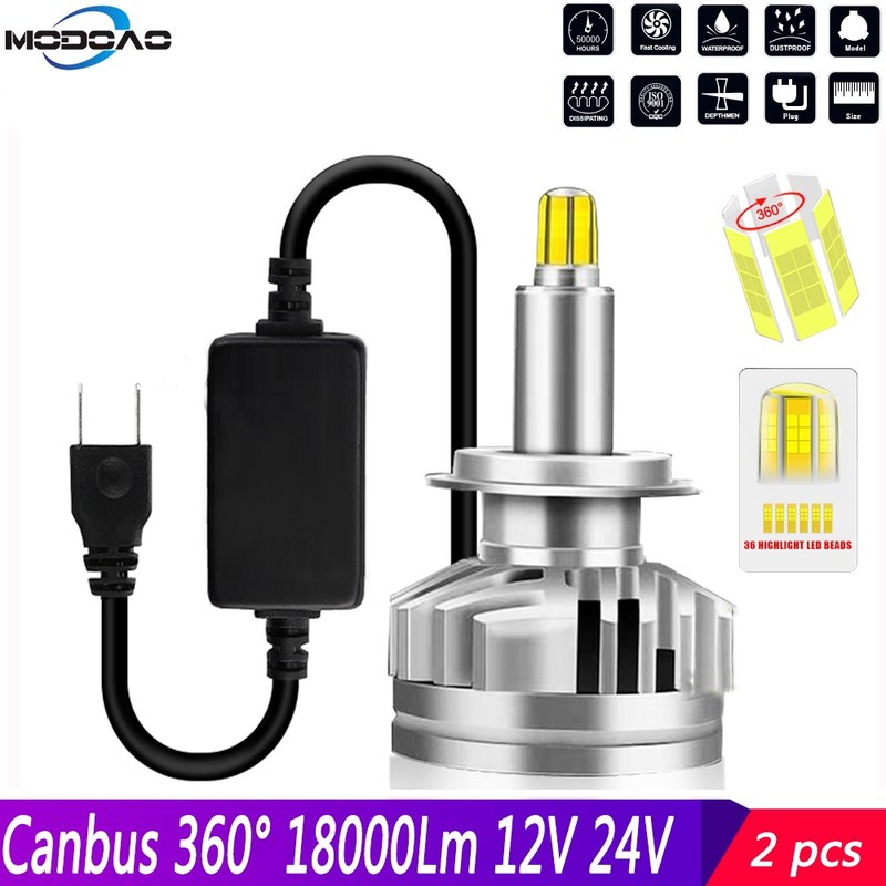 2pcs H1 H7  H11 9005 9006 9012 LED Canbus Headlight Car Head