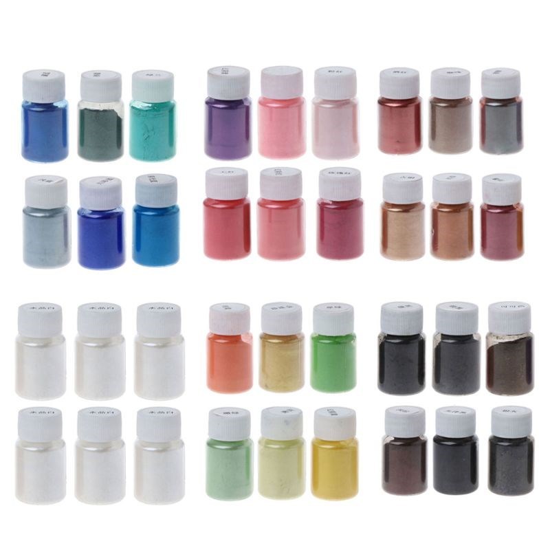 6 Color Cosmetic Grade Resin Powder Natural Mica Mineral Pea