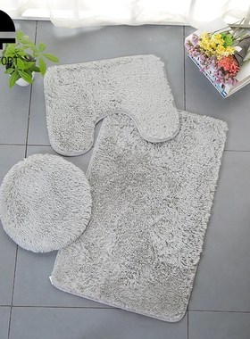 3Pcs set Bathroom Mat Set Toilet Rug Contour Mat Toilet Cov