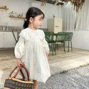 Spring Kids Dresses for Girls Lacework Puffy Dress Korean St
