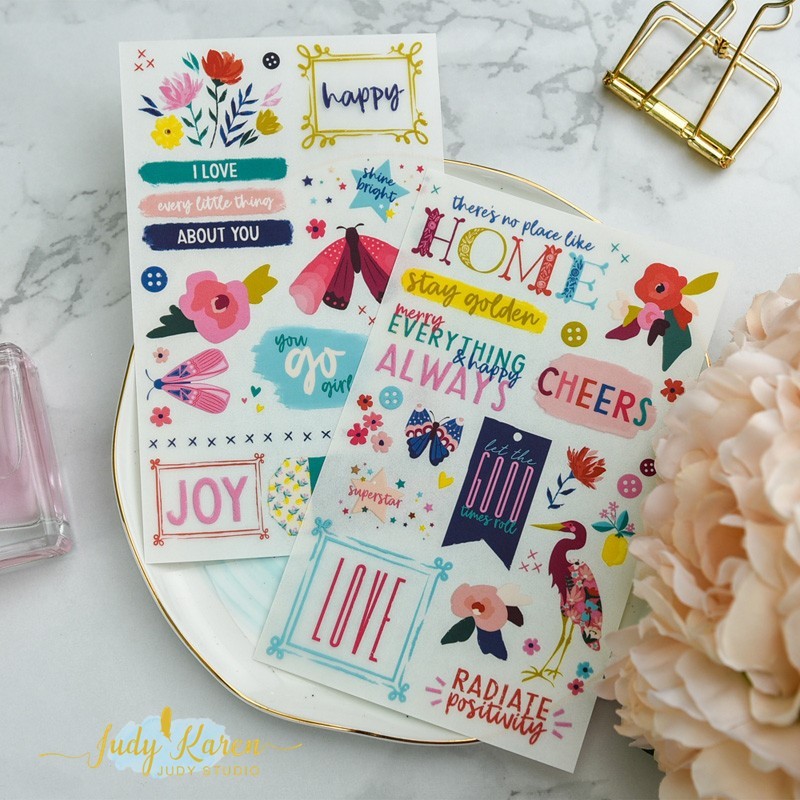 Every Thing Rub on ers set for Scrapbooking/ Happy Planner/