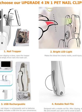 Benepaw Professional Light Dog Nail Clippers File USB Charg