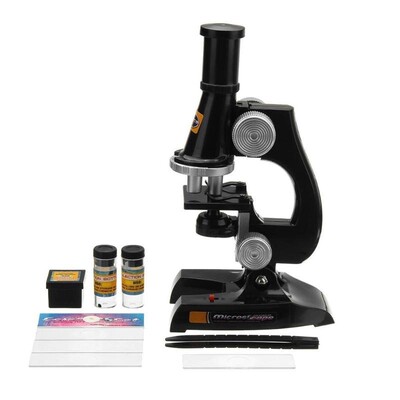 Microscope Kit Lab Led 100X/200X/450X Homeschool Science Ed