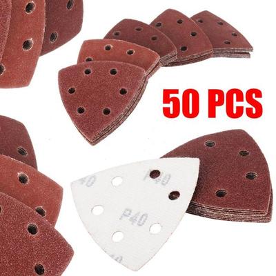 50pcs 40 60 80 100 120 Grits  Sanding Disc Paper 90mm Triang