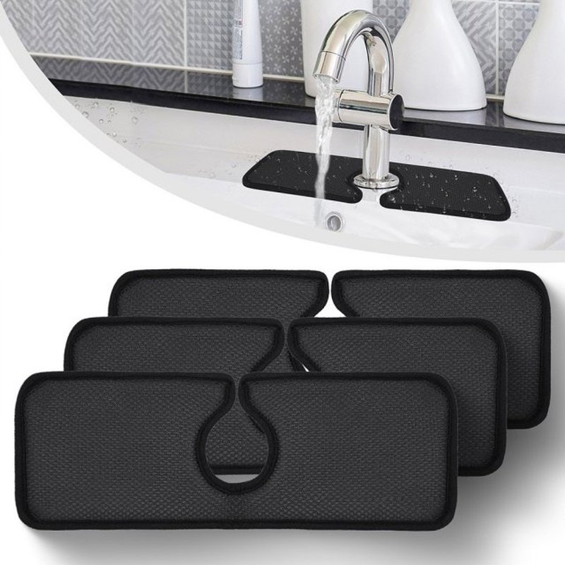 1/3PCS Kitchen Faucet Absorbent Mat Sink Splash Guard Faucet