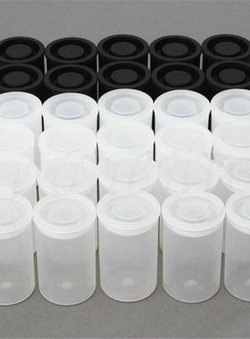 10pcs Plastic Empty Black/White Bottle 35mm Film Cans Canis