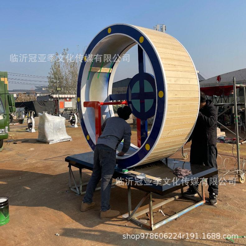 无动力游乐设施厂家直供大型滚筒跑步机真人仓鼠跑脚蹬发电转轮