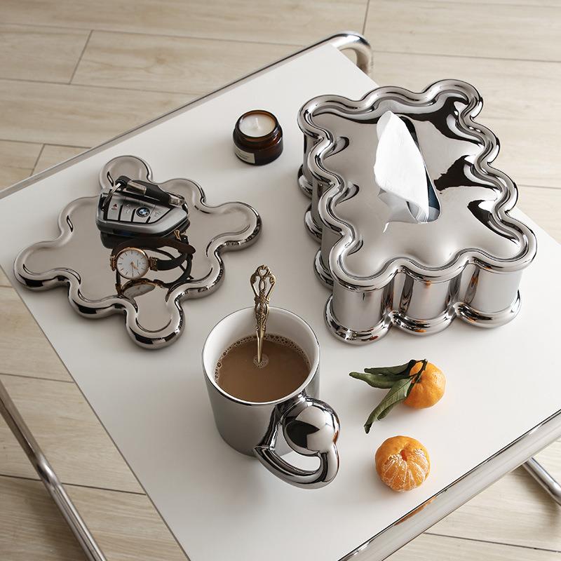 贝汉美创意电镀陶瓷花瓶摆件客厅软装饰品家居酒柜电视柜摆设