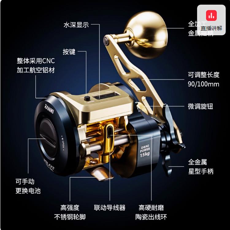 RYOBI/利优比良美派洛特D300海钓数显鼓轮高强度铝机身大钓力鼓轮