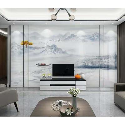 2022新款高温岩板大板电视背景墙800x2600客厅现代简约电视墙影视