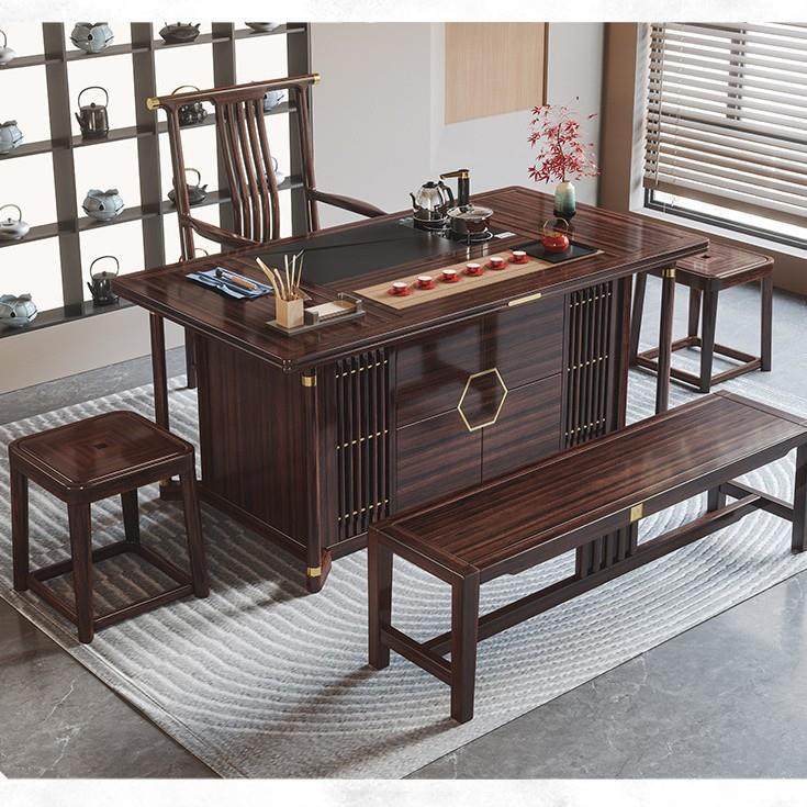 实木茶桌椅组合新中式茶台办公室茶几乌金木家用茶具一体泡茶台,商业/办公家具,茶台/茶桌,淘宝优惠券,粉丝福利购,淘宝优惠卷