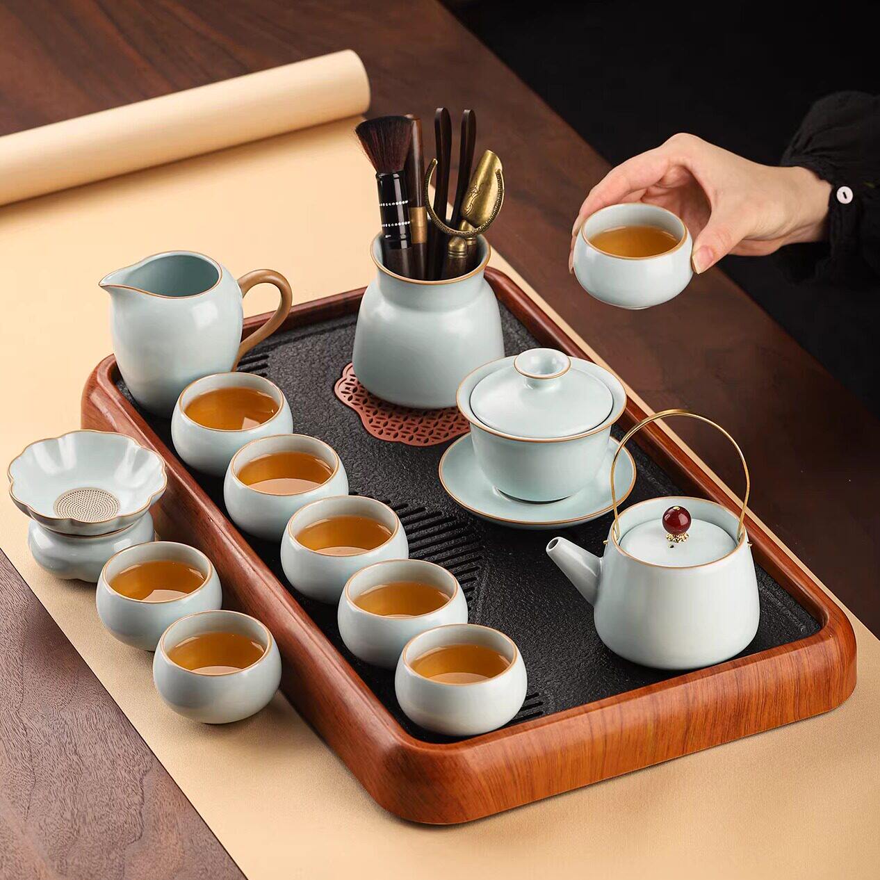 2026新款汝窑茶具套装家用轻奢高档泡茶专用一整套功夫茶节日礼品