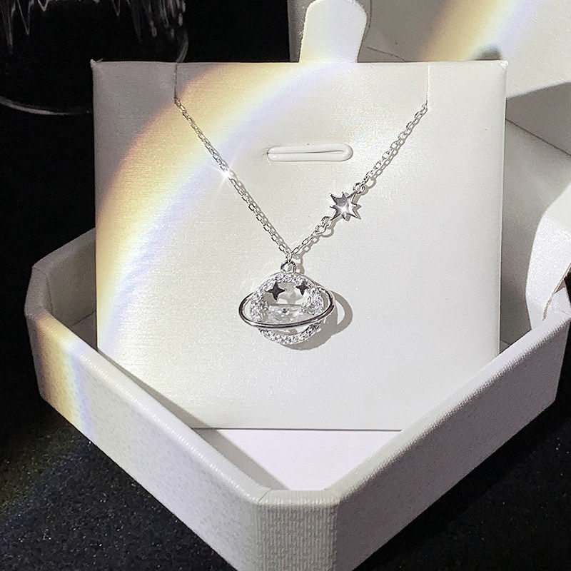 足银正品999纯银星河宇宙秋冬毛衣项链2026新款爆款女生节日礼品