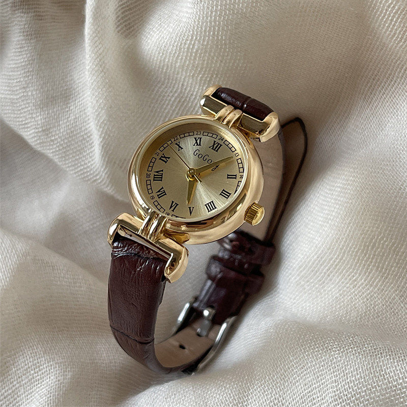 轻奢小众复古金表手表女款学生初高中2026新款高颜值石英节日礼品