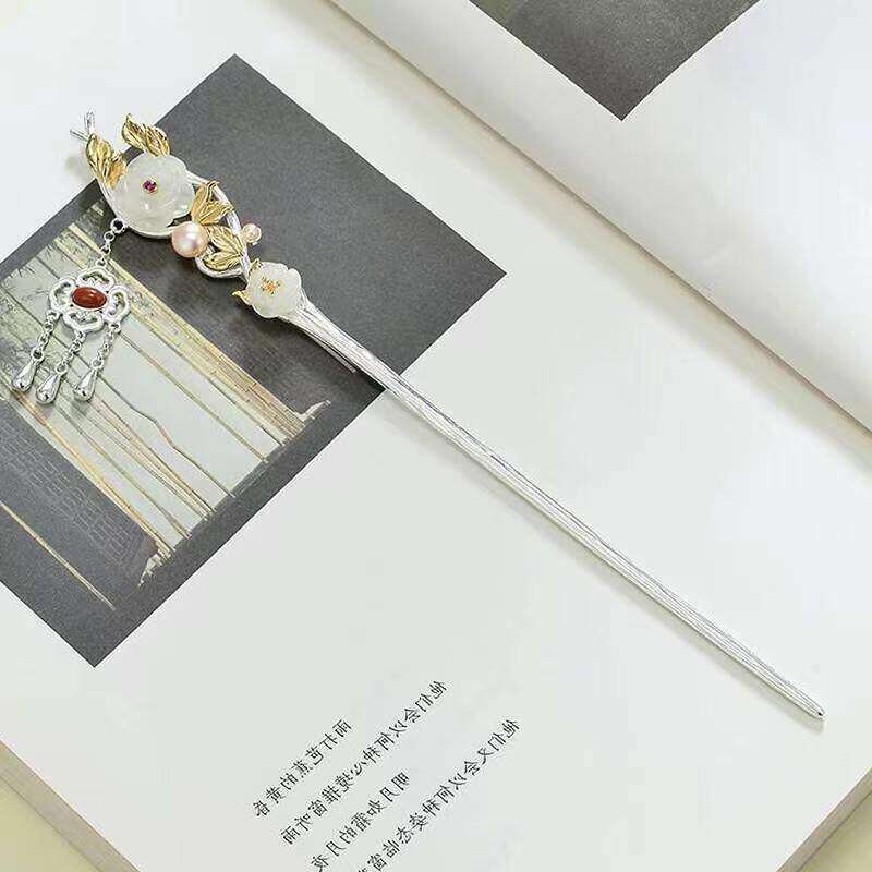 梅花古风s925银发簪女彷