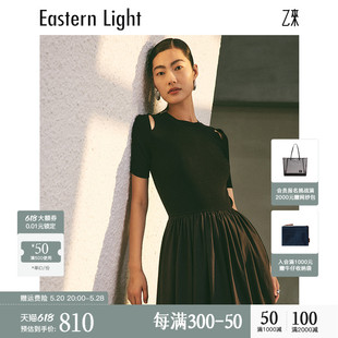 Light 乙来 凉感伊力特纱线 裙子 Eastern 针织连衣裙短袖 女夏季